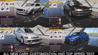 FORZA HORIZON 5 UPDATE 38 | ALL NEW CARS CUSTOMIZATION AND TOP SPEED TEST | 4K HDR