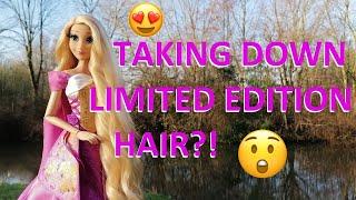 LIMITED Edition Rapunzel MAKE-OVER?! Disney Doll hair styling & customizing