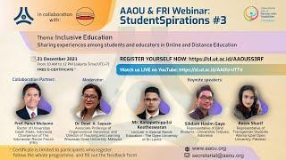 AAOU & FRI Webinar: StudentSpirations #3 "Inclusive Education"