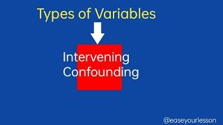 Research Variables - Intervening, Confounding and Moderating Variables