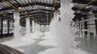 Aircraft hangar fire alarm test high expansion foam