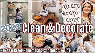 2023 CLEAN & DECORATE WITH ME :: NEW YEAR RESET :: Speed Cleaning, Declutter, Shop With Me + Recipe