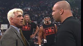 Goldberg & Ric Flair Are Challenged By Nash & Hogan WCW Nitro 15th March 1999