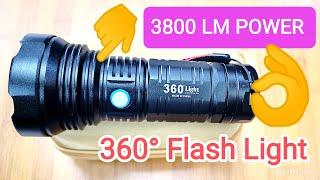 360° Flashlight 3800 LM,  Best Powerful Military Light, Tactical Flashlight,  FlashLight UltraFire