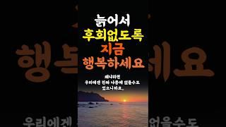 늙어서 후회없도록 지금 행복하세요 인생조언 명언 철학 삶의지혜 좋은글 인간관계 중년의삶 인생명언 중년명언 인간관계 오디오북 인생명언#명언#좋은글 #중년조언#지혜
