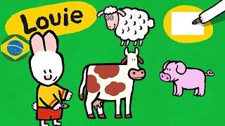 Louie, desenhe me   Louie, desenhe me animais de fazenda  | Desenhos animados para crianças