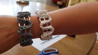 How to Crochet a Bracelet Out of Plastic Grocery Bags (Plarn) With Soda Pop Tops/Can Tabs/ Pull Tabs