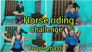 Horse riding challenge//Couple masti video