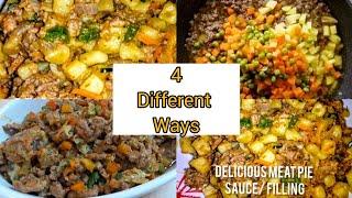 Four (4)ways to make the best meat pie filling recipe|| empanada meat filling recipe