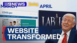 Trump 'sensationally transforms' COVID website into lab leak promotion | 9 News Australia