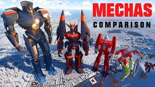  MECHAS (piloted robots) SIZE COMPARISON  (3D Animation)