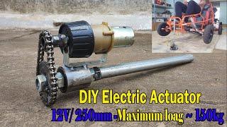 How to make a 12V Super Powerful Electric Actuator - V2