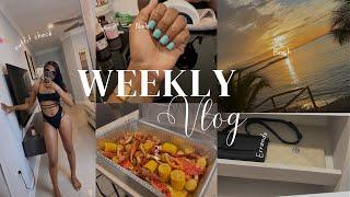 W E E K L Y V L O G |  skincare + bad hair + cooking | beach