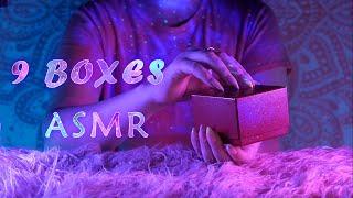 ASMR  1H of Tapping, Scratching and Scratchy Tapping on 9 BOXES / NO TALKING