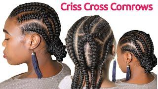 How To CRISS CROSS BRAIDS | Stitch Braids Tutorial | Cornrows | Straight Back