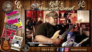 Playing my guitar and singing “Diamomds & Pearls”by Prince  #KatosHomeDeskConcertSeries