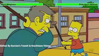 Bart Simpson vs. Principal Skinner with healthbars (REMAKE)