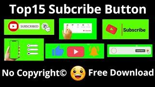 Green screen animated Subcribe Button No copyright | Green screen subcribe button | Free download