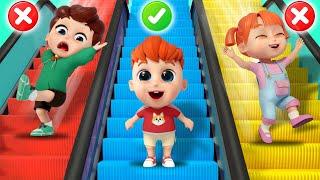 Escalator Safety Song  Yes Papa Yes Mama | NEW Kids Song | BiBiBerry Nursery Rhymes For Kids