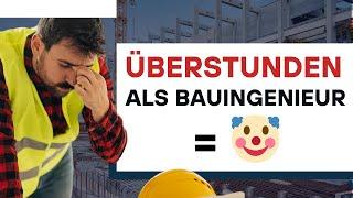 Junge Bauingenieure, die Überstunden machen, sind die größten Clowns