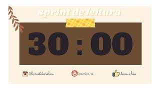 Sprint de leitura com cronômetro de 30 minutos | som de biblioteca antiga + lareira + chuva