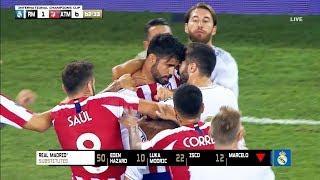 Diego Costa & Dani Carvajal crazy fight_R.Madrid vs A.Madrid 3-7_(27/07/2019)_HD