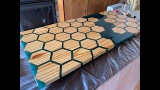 hexagon  epoxy table.