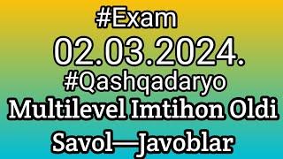 Multilevel Imtihon Oldi Savol-Javoblar •|• 02.03.2024. | #english #cefr #exam #imtihon #multilevel