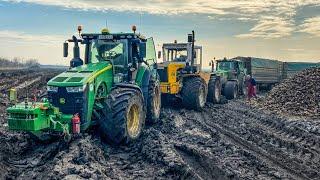 A NAGY ELAKADÁS - John Deere 6195R STUCK in MUD! JD 8245R + Rába | Extreme Sugarbeet Transport