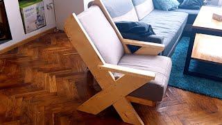 Armchair wooden DIY jak zrobić drewniany fotel do salonu деревянное кресло