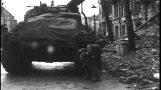 US soldiers of the 415th Regiment, 104th Infantry Division firing 60 mm mortar in...HD Stock Footage