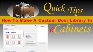 How to make a custom door library in eCabinets