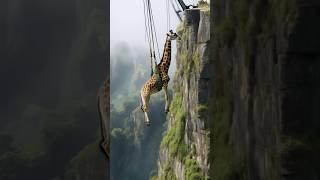 Epic Rescue Mission: Giraffe Trapped on a Cliff Gets a Second Chance!