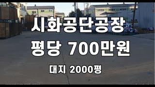 시화공장매매 평당700만원 시화공단내 대지면적 2000평 위치좋은 공장 시화반월넘버원부동산