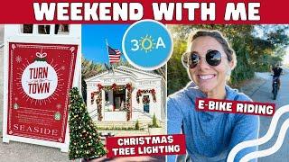 CHRISTMAS  WEEKEND IN THE LIFE: 30A Turn on the Town, Seaside FL, E-bike riding, Florida Vlog