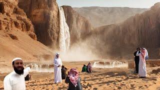 You Won’t Believe This Miracle!! Misterious Waterfall Suddenly Appeared in Desert Cliff