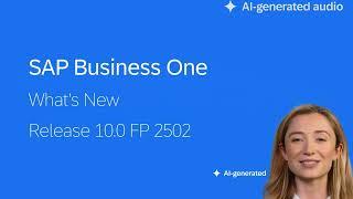 What's New in SAP Business One 10.0 FP 2502