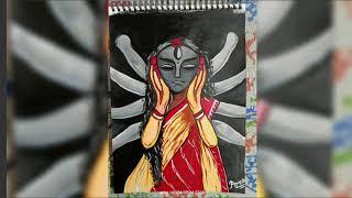 Abstract Durga maa painting| acrylic colour| by Abhinaba.