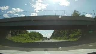 Driving on Interstate 84 from Waterbury, Connecticut to Newburgh, New York