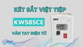 Két sắt điện tử Việt Tiệp Kw58sce màu trắng chống cháy chống trộm cho gia đình.