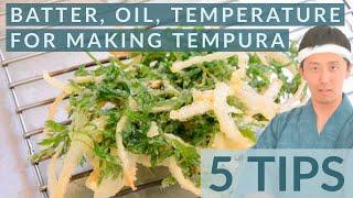 5 TIPS to make crispy and tasty Japanese Tempura | Shrimp, Vegetables, Kakiage