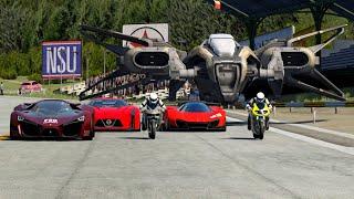 SF Fighter C vs Nissan VGT vs Ferrari F80 vs Ferrari Xezri vs Kawasaki Ninja H2R vs Suzuki TL1000R