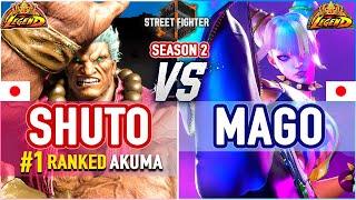 SF6  Shuto (#1 Ranked Akuma) vs Mago (Juri)  SF6 High Level Gameplay