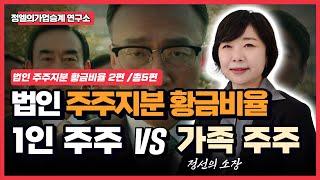 법인 1인 주주 vs 법인 가족주주 절세전략 | 법인 주주지분 황금비율 2부