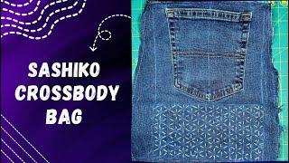 How to Make a Sashiko CrossBody Bag from Old Jeans