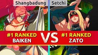 GGST ▰ Shangbadung (#1 Ranked Baiken) vs Setchi (#1 Ranked Zato). High Level Gameplay