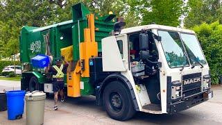 Canada’s Fastest Recycler Man: Mack LR Split Labrie Expert Garbage Truck