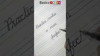 Cursive Handwriting Practice | Random Lines In Cursive Handwriting #shorts #Basics4Kids Quote#2