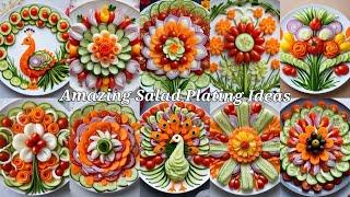 30+Salad Decoration Ideas/Easy and Beautiful Salad Decoration/Tomato Onion Cucumber Salad Decoration