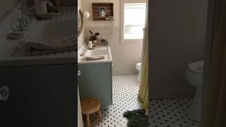 Kitchen sink in old farmhouse bathroom renovation